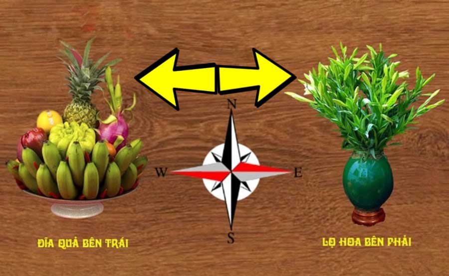 Lọ hoa đặt bên trái hay bên phải bàn thờ